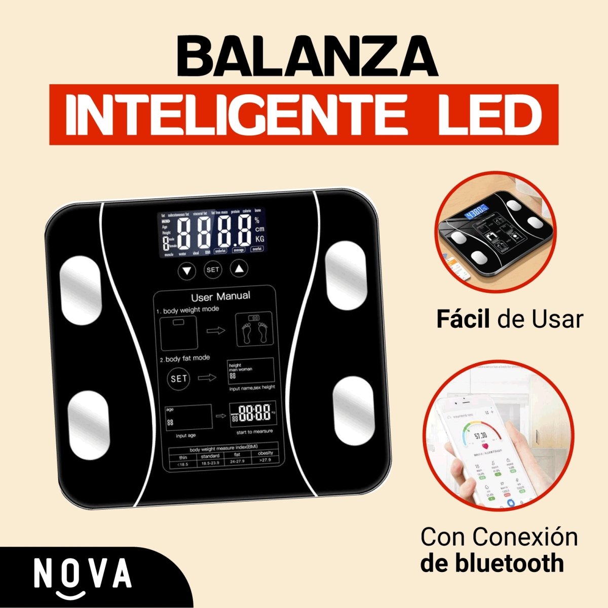 Balanza LED Digital ENVÍO GRATIS - NovaStore