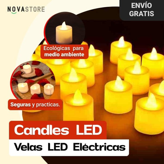 CandlesLED - Set de 24 Velas LED Eléctricas Para tus Momentos Especiales + Envío Gratis - NovaStore