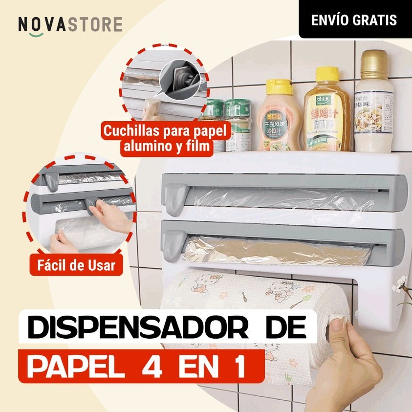 Dispensador de papel 4 en 1 - NovaStore